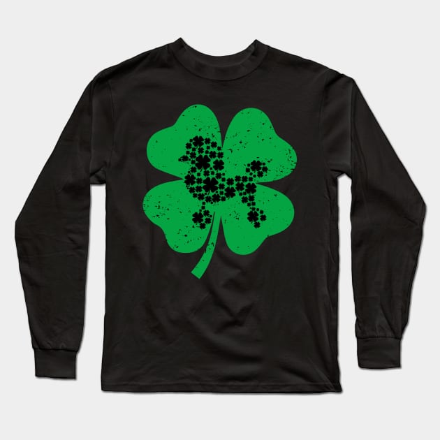 Funny Irish Shamrock Leaf Poodle Dog St. Patrick's Day Long Sleeve T-Shirt by powerdesign01